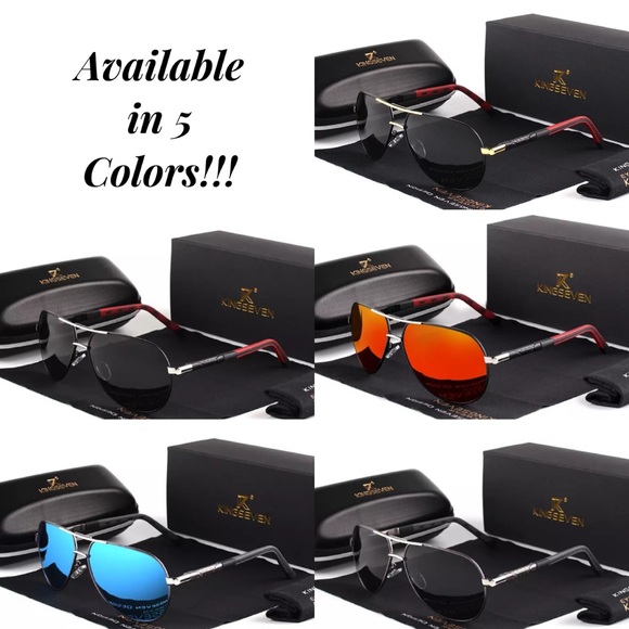 KINGSEVEN Vintage Red Mirrored Polarized Aviator Sunglasses - Picture 15 of 16